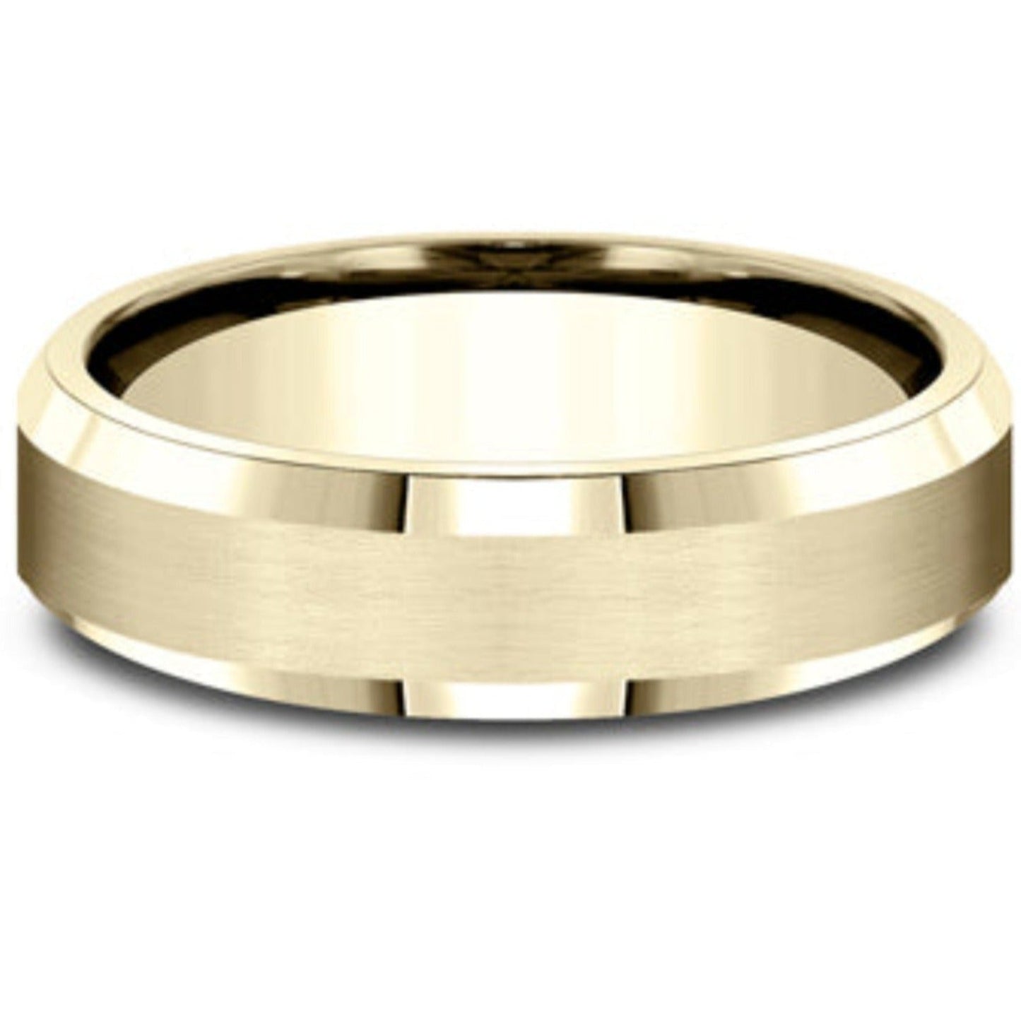 Benchmark Satin Finish Center Wedding Band