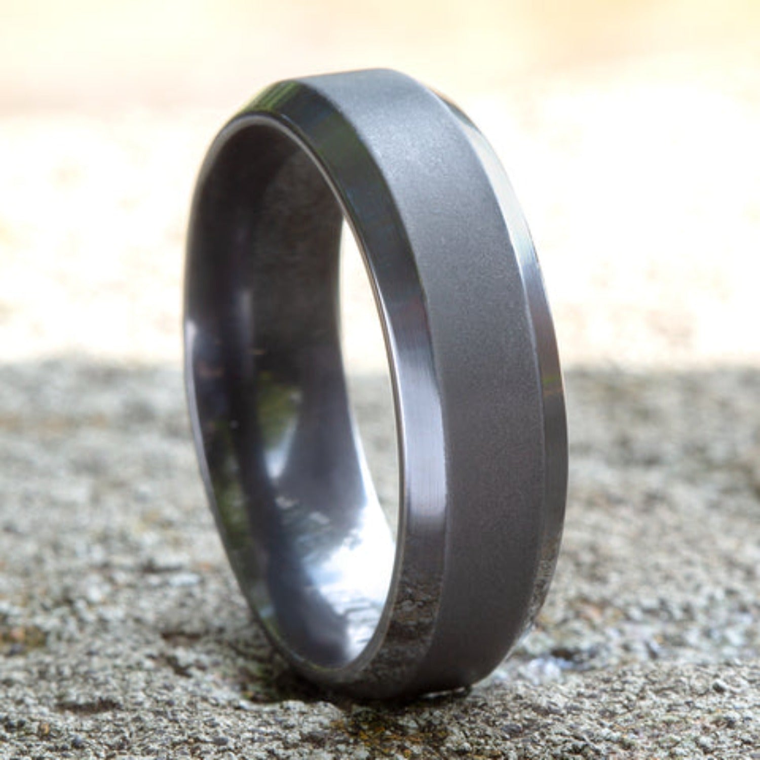 Benchmark Satin Finish Center Wedding Band