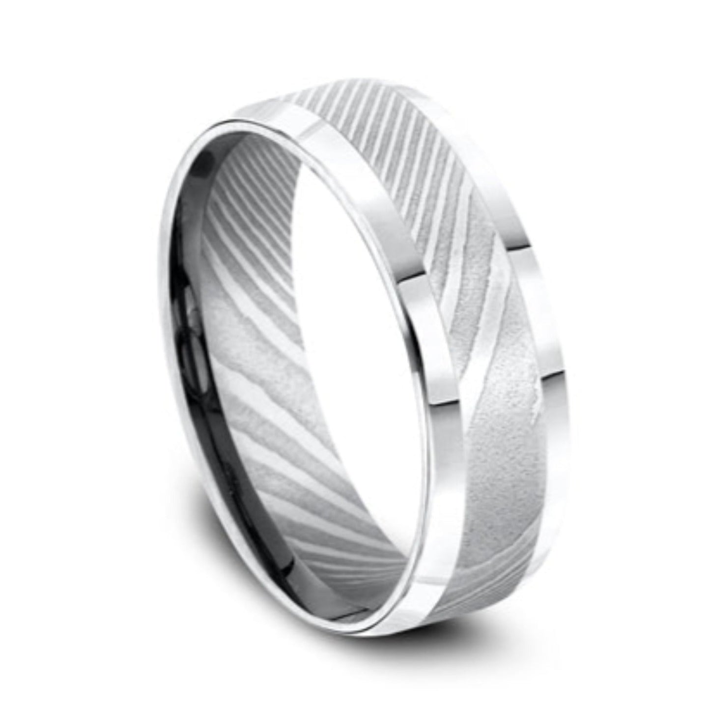 Benchmark Satin Finish Center Wedding Band