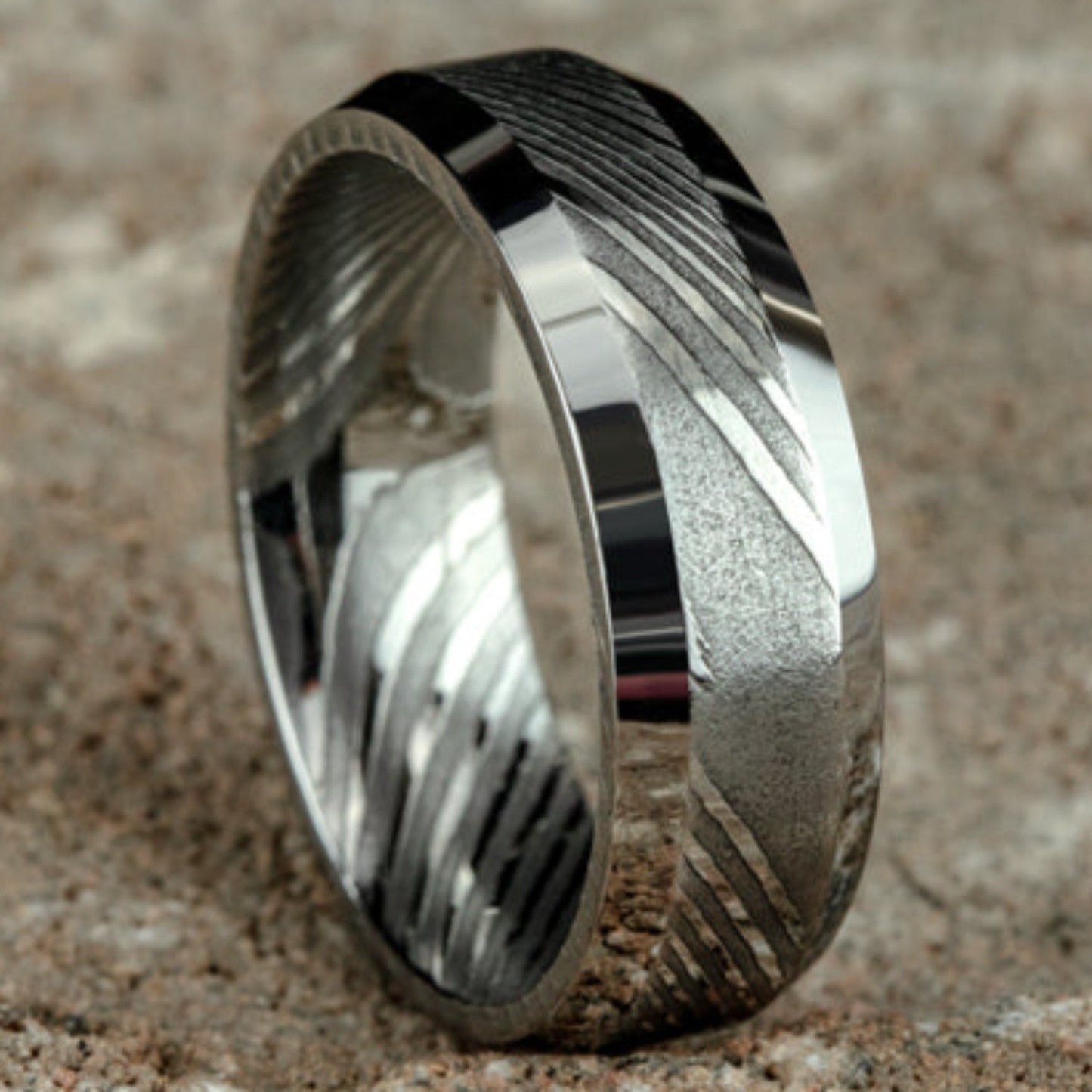Benchmark Satin Finish Center Wedding Band