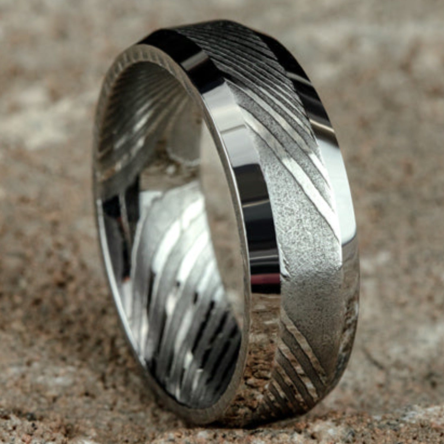 Benchmark Satin Finish Center Wedding Band
