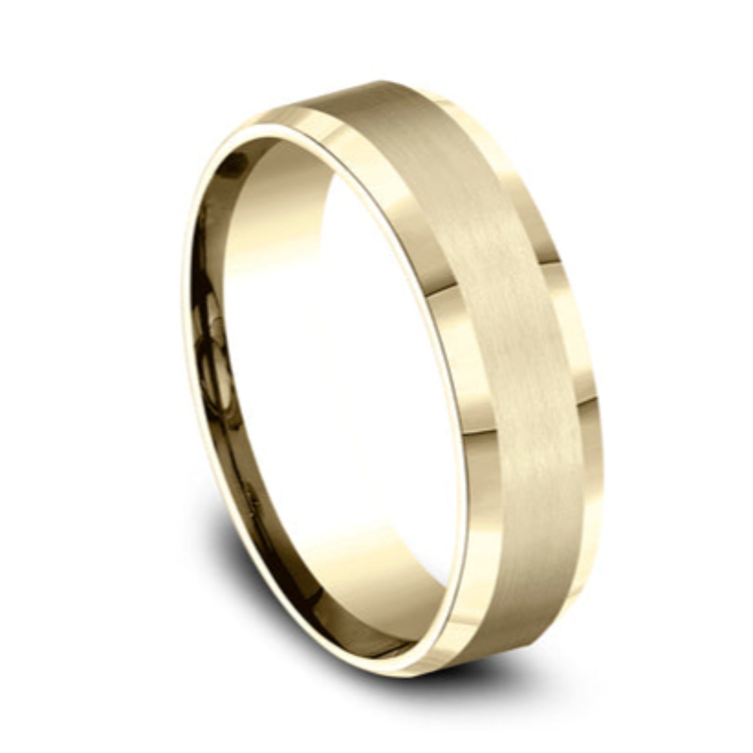 Benchmark Satin Finish Center Wedding Band