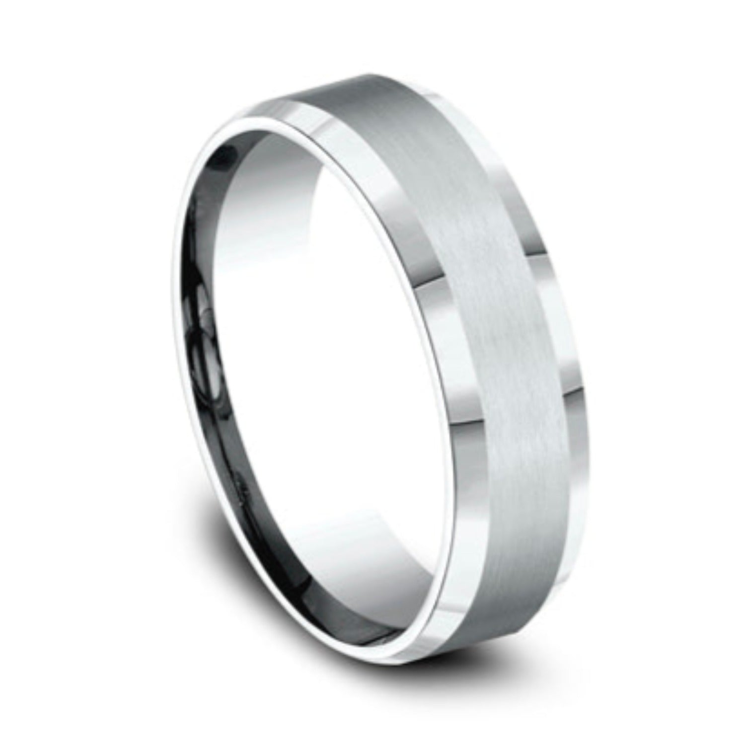 Benchmark Satin Finish Center Wedding Band