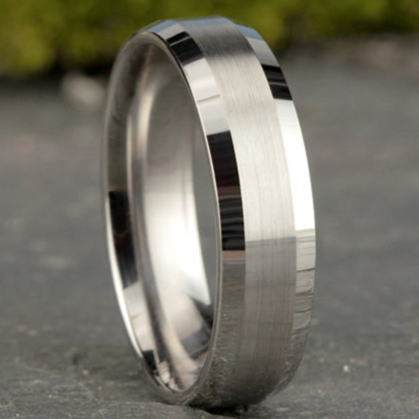 Benchmark Satin Finish Center Wedding Band
