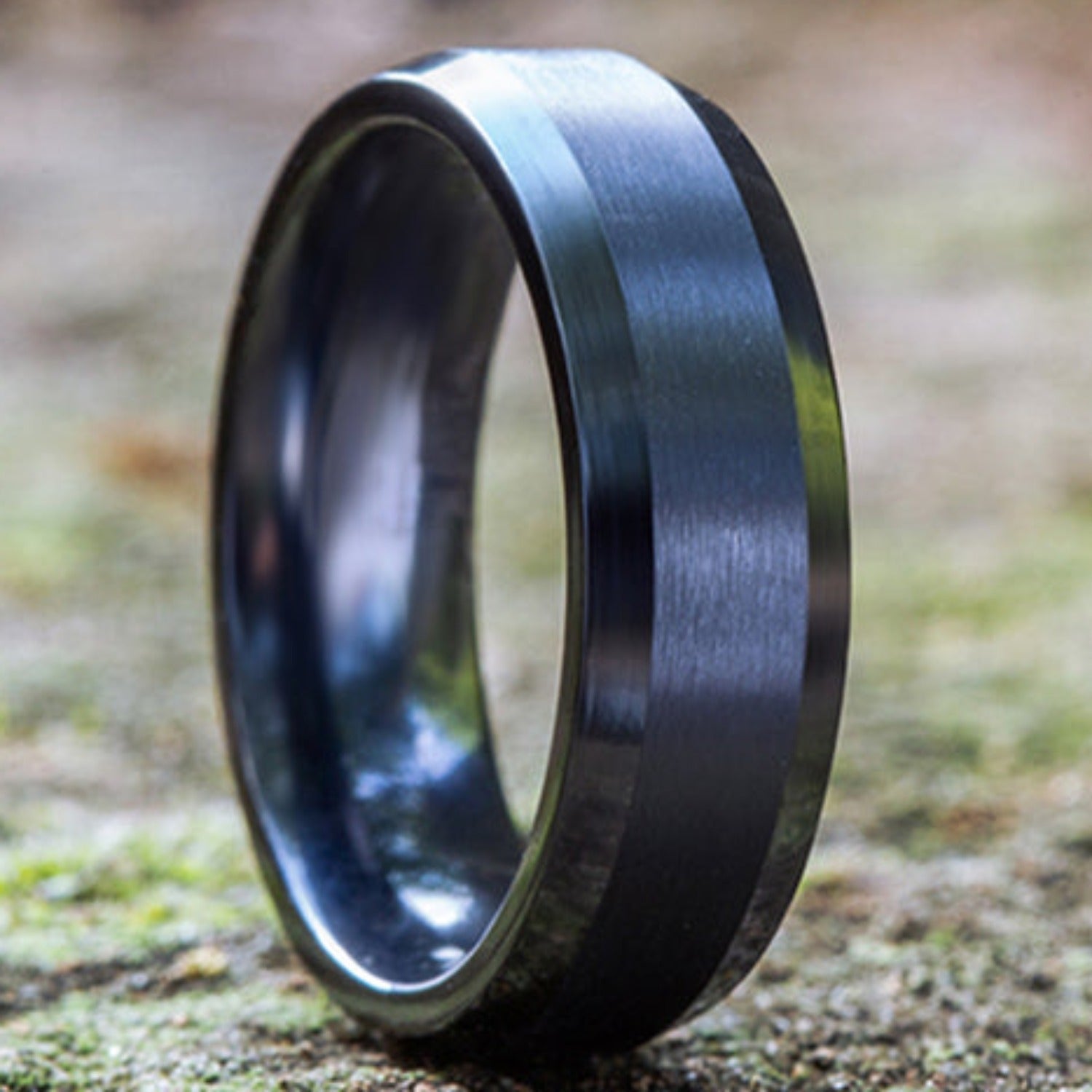 Benchmark Satin Finish Center Wedding Band