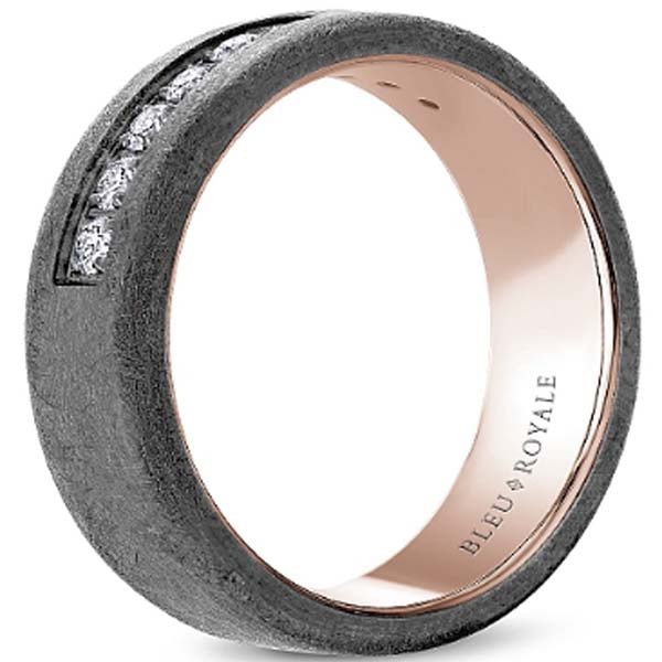 Bleu Royale Diamond Brush Tantalum Wedding Band