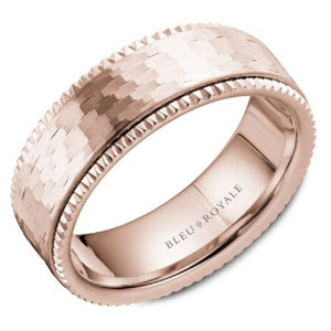Bleu Royale Shimmering Finish Wedding Band with Watch Gear Edging
