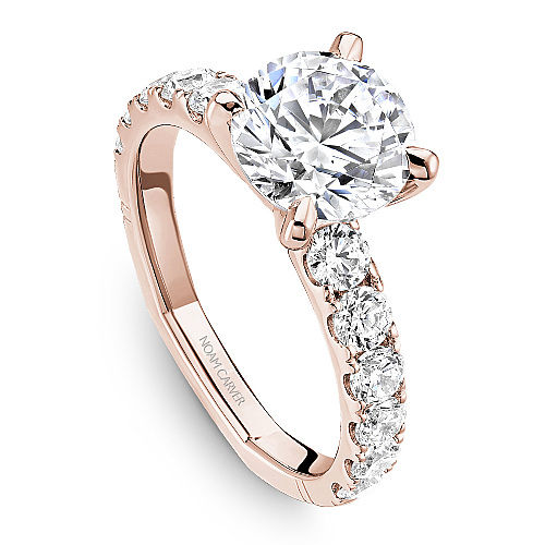 Noam Carver Rose Gold Shared Prong Set Diamond Engagement Ring