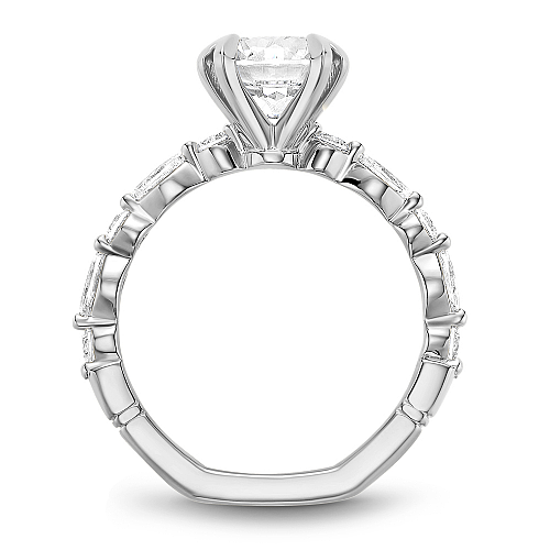 Noam Carver White Gold Marquise & Round Cut Diamond Engagement Ring