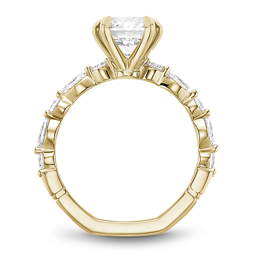 Noam Carver Yellow Gold Marquise & Round Cut Diamond Engagement Ring