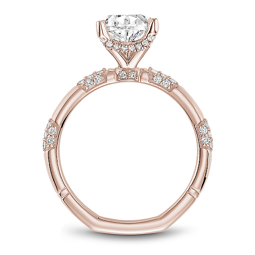 Noam Carver Rose Gold Contemporary Station Style Diamond Engagement Ring