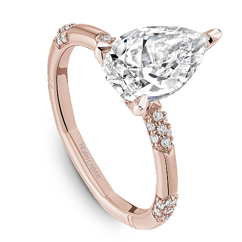 Noam Carver Rose Gold Contemporary Station Style Diamond Engagement Ring