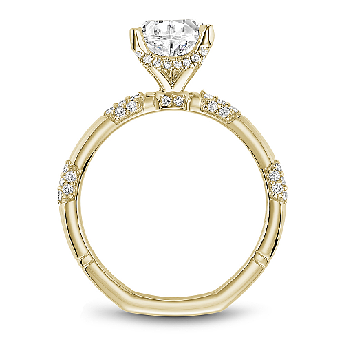 Noam Carver Yellow Gold Contemporary Station Style Diamond Engagement Ring