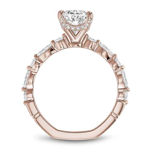 Noam Carver Rose Gold Marquise & Round Diamond Euro Shank Engagement Ring