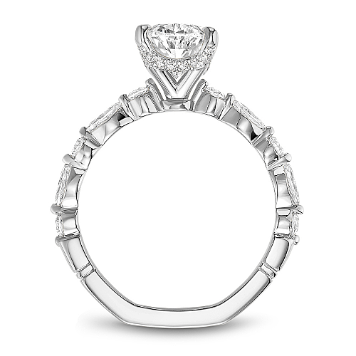 Noam Carver White Gold Marquise & Round Diamond Euro Shank Engagement Ring