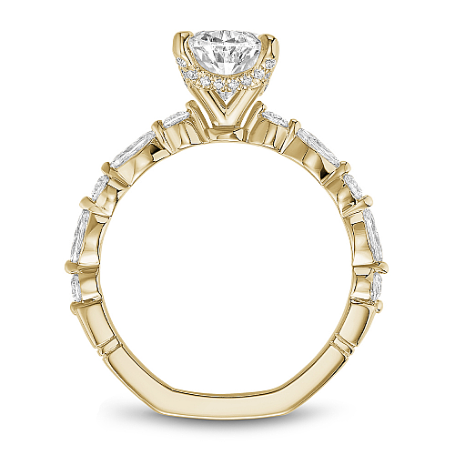 Noam Carver Yellow Gold Marquise & Round Diamond Euro Shank Engagement Ring