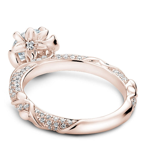 Noam Carver Rose Gold Intricate Floral Nature Inspired Diamond Engagement Ring
