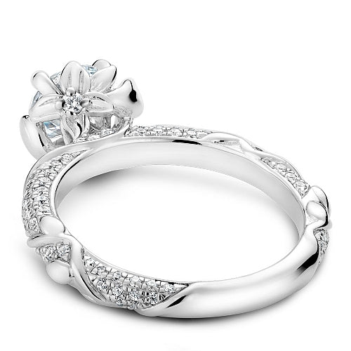 Noam Carver White Gold Intricate Floral Nature Inspired Diamond Engagement Ring