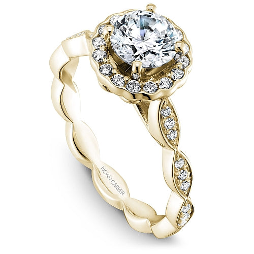 Noam Carver 14K Yellow Gold Scalloped Halo Diamond Engagement Ring