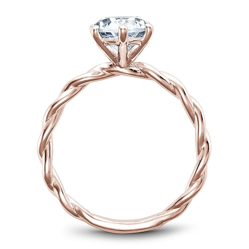Noam Carver Rose Gold High Polished Twist Oval Center Diamond Engagement Ring