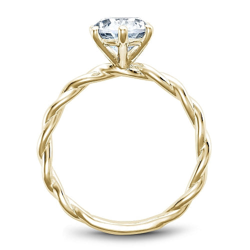 Noam Carver Yellow Gold High Polished Twist Oval Center Diamond Engagement Ring