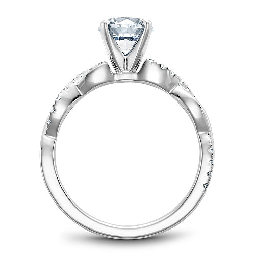 Noam Carver White Gold Round Cut Open Twist Diamond Engagement Ring