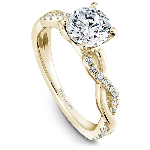 Noam Carver Yellow Gold Round Cut Open Twist Diamond Engagement Ring
