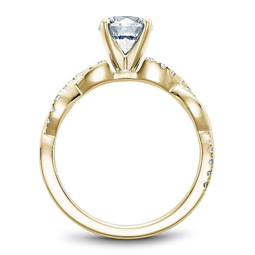 Noam Carver Yellow Gold Round Cut Open Twist Diamond Engagement Ring