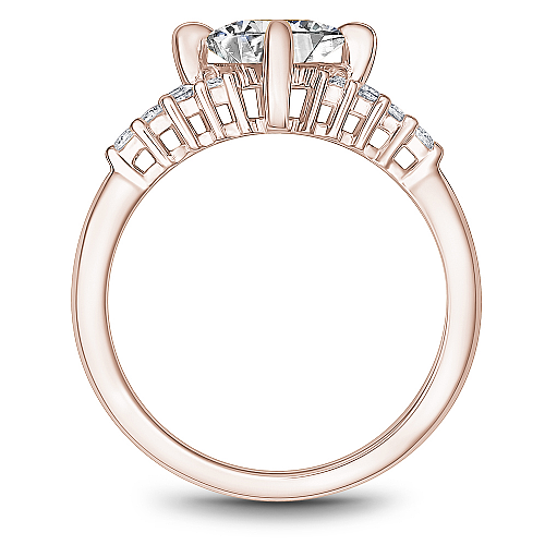 Noam Carver 14K Rose Gold Compass Set Princess Cut Diamond Cluster Engagement Ring