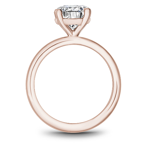 Noam Carver Rose Gold High Polish Round Cut Solitaire Two-Tone Engagement Ring with High Polish Finish.