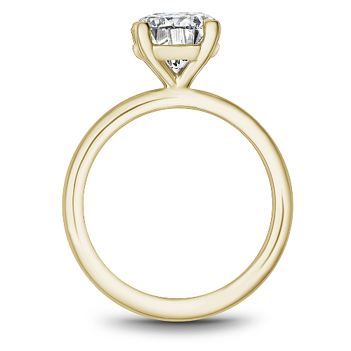 Noam Carver Yellow Gold High Polish Round Cut Solitaire Yellow Gold Engagement Ring with High Polish 