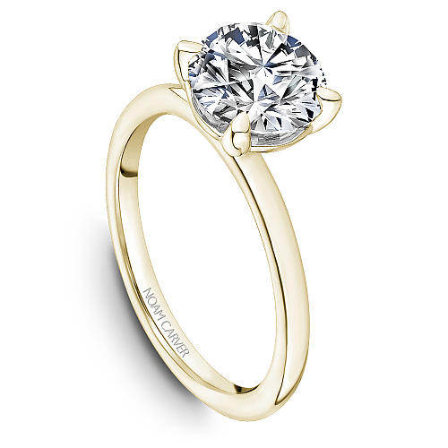 Noam Carver Yellow Gold High Polish Round Cut Solitaire Yellow Gold Engagement Ring with High Polish 