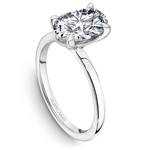 Noam Carver White Gold Two-Tone High Polish Oval Cut Solitaire Engagement Ring