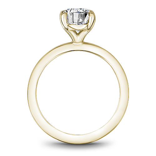Noam Carver Yellow Gold Two-Tone High Polish Oval Cut Solitaire Engagement Ring