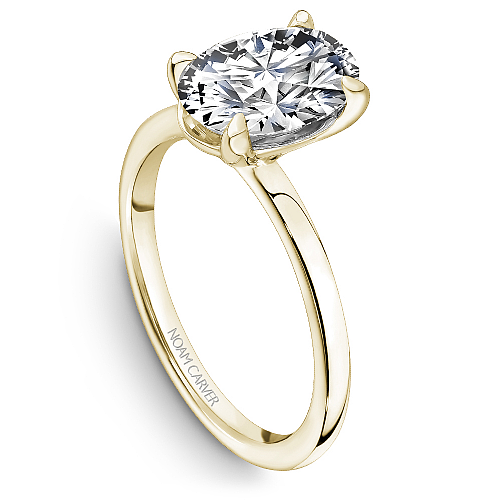 Noam Carver Yellow Gold Two-Tone High Polish Oval Cut Solitaire Engagement Ring