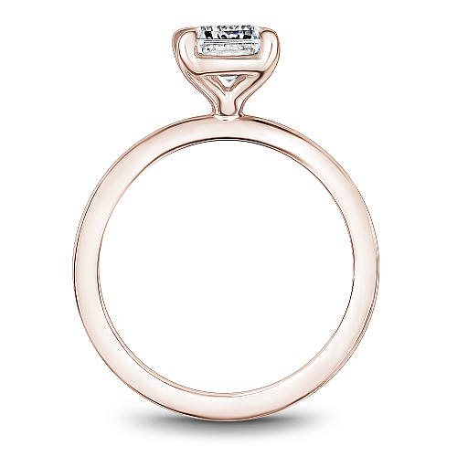 Noam Carver Rose Gold Emerald Cut High Polish Solitaire Engagement Ring