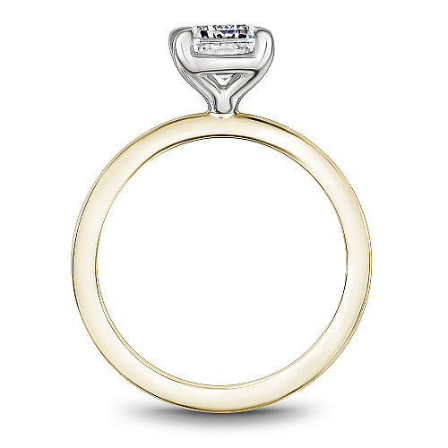 Noam Carver Yellow & White Gold Emerald Cut High Polish Solitaire Engagement Ring