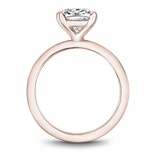 Noam Carver Rose Gold High Polish Cushion Cut Solitaire Engagement Ring