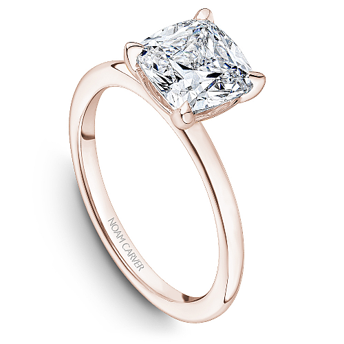 Noam Carver Rose Gold High Polish Cushion Cut Solitaire Engagement Ring