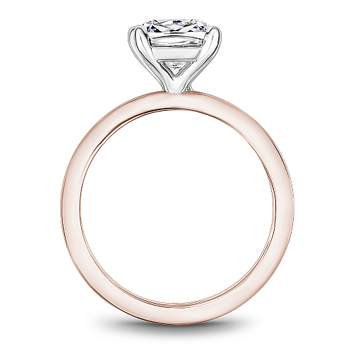 Noam Carver Two-Tone High Polish Cushion Cut Solitaire Engagement Ring