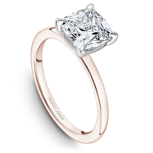 Noam Carver Two-Tone High Polish Cushion Cut Solitaire Engagement Ring