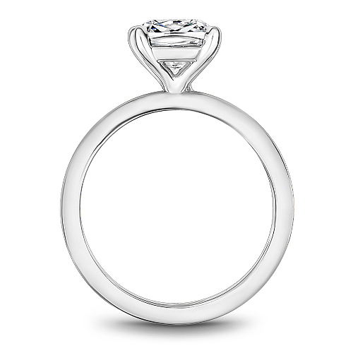 Noam Carver White Gold High Polish Cushion Cut Solitaire Engagement Ring