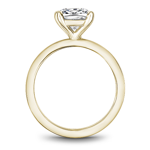 Noam Carver Yellow Gold High Polish Cushion Cut Solitaire Engagement Ring