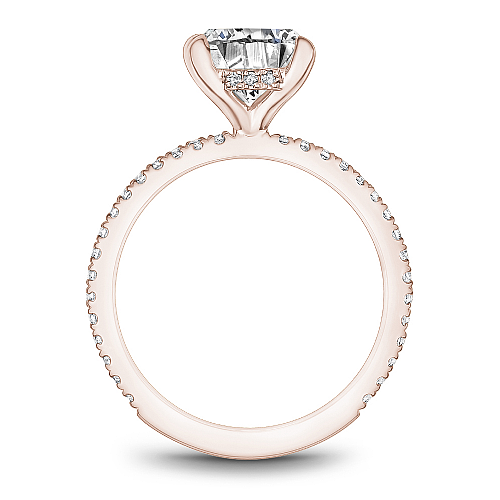 Noam Carver Rose Gold Hidden Halo French Set Diamond Engagement Ring