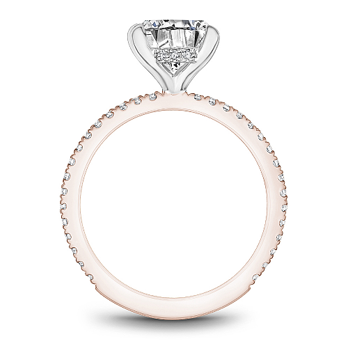 Noam Carver Rose & White Gold Hidden Halo French Set Diamond Engagement Ring