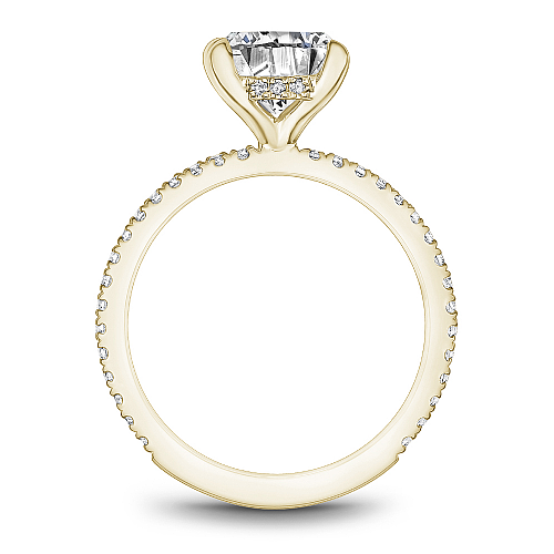 Noam Carver Yellow Gold Hidden Halo French Set Diamond Engagement Ring