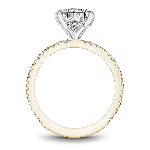 Noam Carver Yellow & White Gold Hidden Halo French Set Diamond Engagement Ring