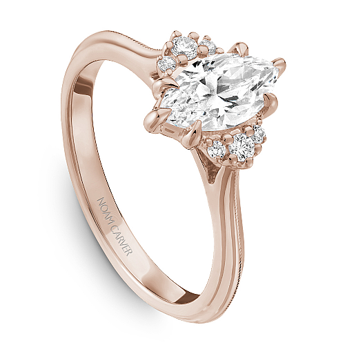 Noam Carver Rose Gold Knife Edge Diamond Engagement Ring