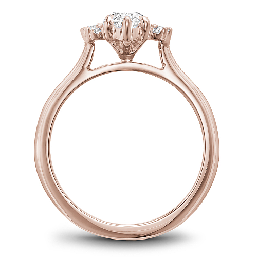 Noam Carver Rose Gold Knife Edge Diamond Engagement Ring