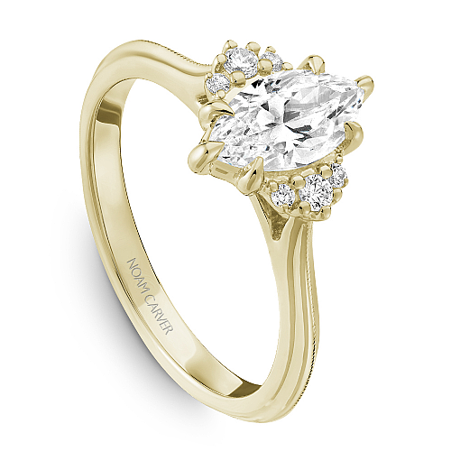 Noam Carver Yellow Gold Knife Edge Diamond Engagement Ring